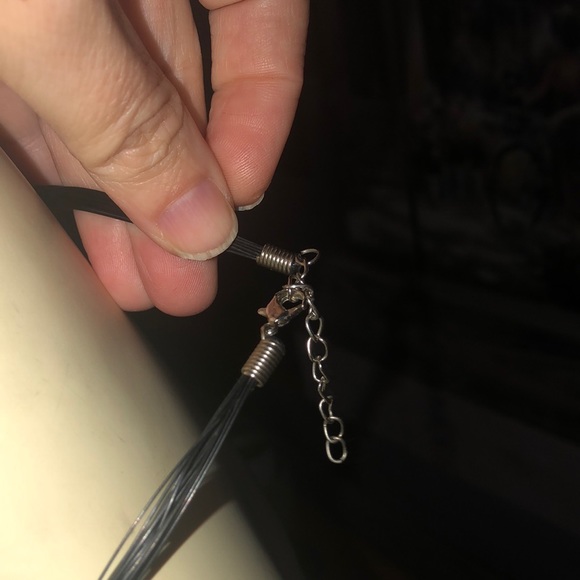 Statement Necklace with black and red small beads - Picture 4 of 10